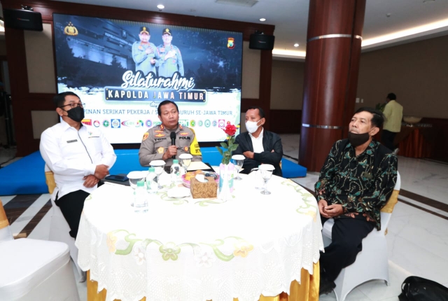 Serikat Buruh Jaga Kamtibmas dan Perekonomian Kondusif, Sinergitas bersama Polda Jatim