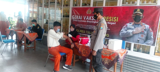 Polres Tulungagung Gelar Vaksinasi, Melakukan Pencegahan Penyebaran Covid-19