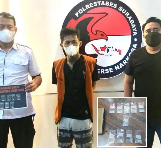 Satresnarkoba Polrestabes Surabaya Tangkap Seorang Pemuda Pengedar Sabu-Sabu