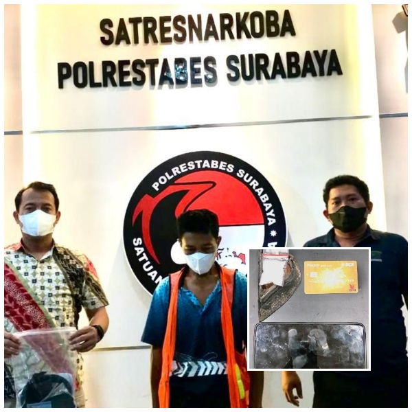 Diamankan Satresnarkoba Polrestabes Surabaya Mengamankan Kurir Narkoba
