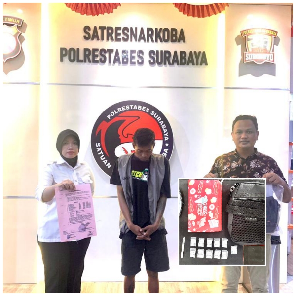 Pemuda Pengedar Sabu Warga Jalan Rangkah Surabaya di Tangkap Polisi