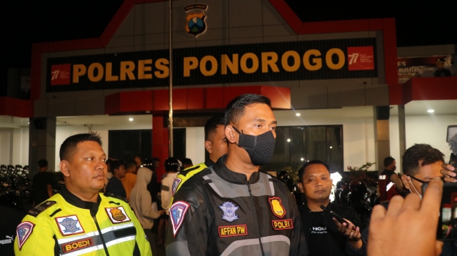 Polres Ponorogo Amankan Puluhan Motor Untuk Aksi Balap Liar saat Dilakukan Patroli Cipta Kondisi