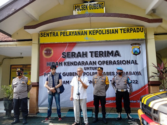 Polsek Gubeng Polrestabes Surabaya Melaksanakan Kegiatan Serah Terima Hibah Kendaraan Operasional dari PT Smelthing Gresik