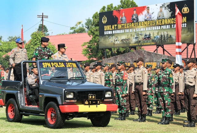 Pembukaan Diklat Integrasi DIKMABA TNI dan DIKTUKBA Polri Tahun 2022 Dipimpin Kapolda Jatim