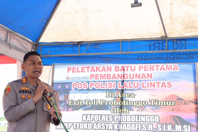 Polres Probolinggo Bangun Pos Polisi di Exit Tol Leces dalam Meningkatkan Pelayanan Menjelang Nataru