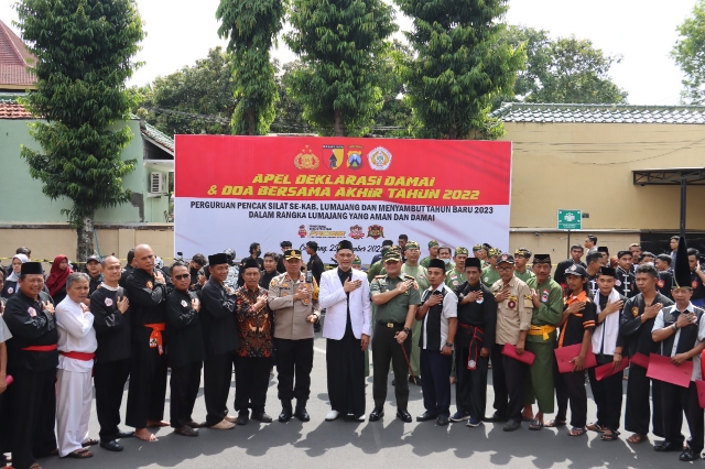 Puluhan Perguruan Pencak Silat Gelar Deklarasi Damai bersama Polres Lumajang
