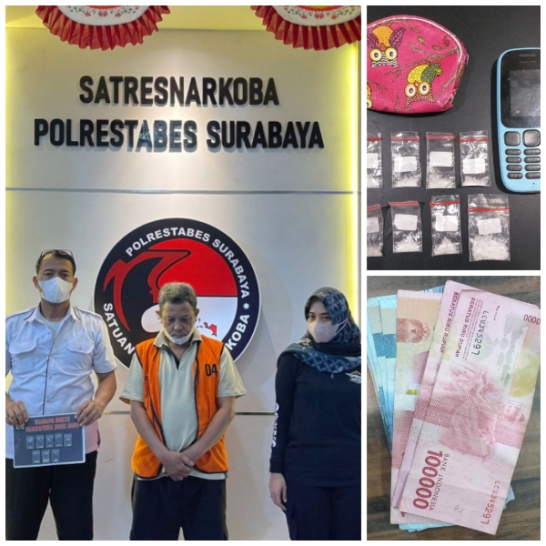 Satresnarkoba Polrestabes Surabaya Menangkap Seorang Pengedar Sabu di Kamar Kost