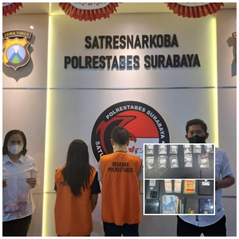 Satresnarkoba Polrestabes Surabaya Menangkap Sepasang Remaja Pengedar Sabu