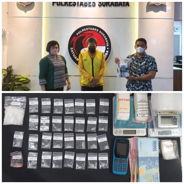 Satresnarkoba Polrestabes Surabaya Amankan Bandar Sabu Asal Ambengan Batu