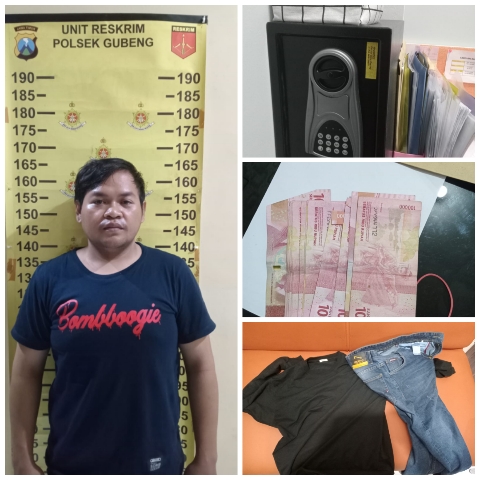 Pelaku Pencurian Uang dalam Brankas di Pusat Oleh-Oleh Bu Rudy diringkus Unit Reskrim Polsek Gubeng