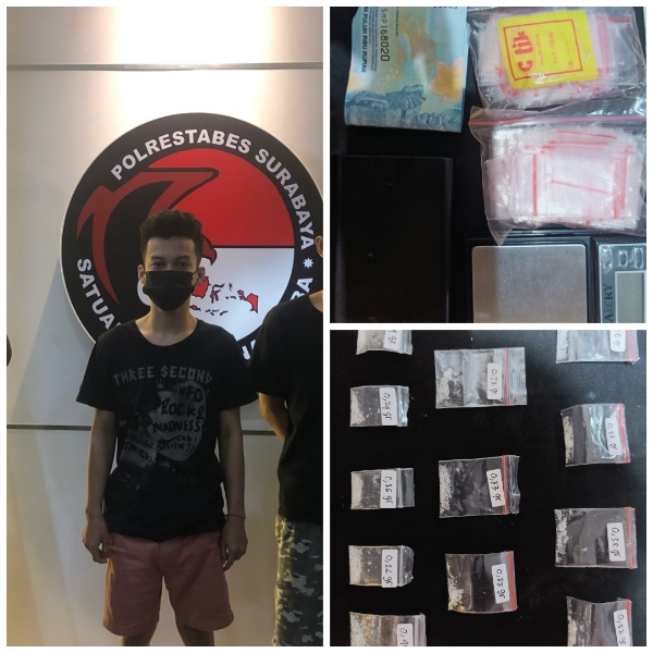 Dua Pengedar Sabu di Dacota Putat Jaya Surabaya Diringkus Polisi, Puluhan Paket Sabu Diamankan 