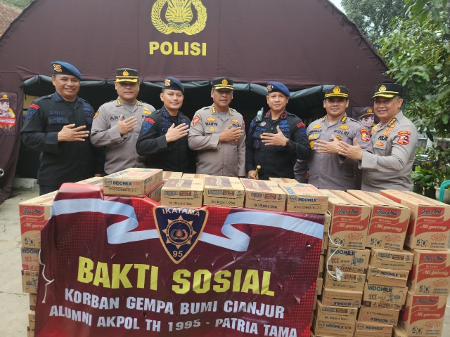 Alumni Akpol Tahun 1995 Salurkan Bantuan Kepada Korban Bencana Gempa Bumi Cianjur