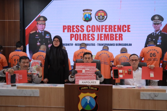 Polres Jember Berhasil Amankan 10 Tersangka Pengedar Narkoba di Awal Tahun 2023