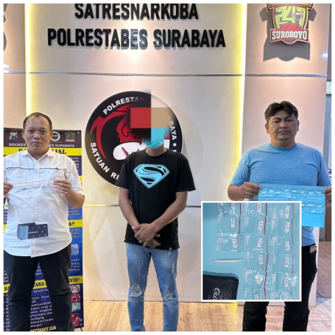 Satresnarkoba Polrestabes Surabaya Mengamankan seorang Tukang Servis AC yang Mengedarkan Sabu