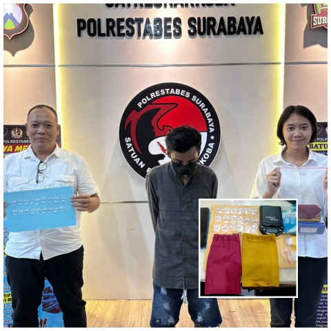 Satresnarkoba Polrestabes Surabaya berhasil Mengamankan Seorang yang Diduga Mengedarkan Sabu