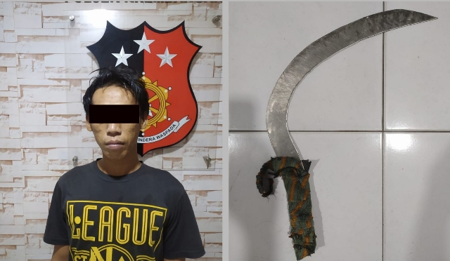 Polsek Krembangan Polres Pelabuhan Tanjung Perak Menangkap Seorang Pelaku yang Mengancam Keponakannya Pakai Celurit