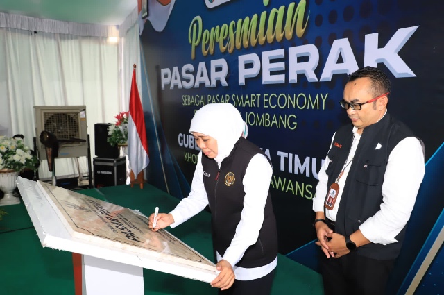 Diresmikan Gubernur Khofifah, Pasar Perak Jombang Gunakan Sistem Digital