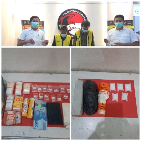 Polrestabes Surabaya Tangkap Bandar Sabu Plus Pengedarnya