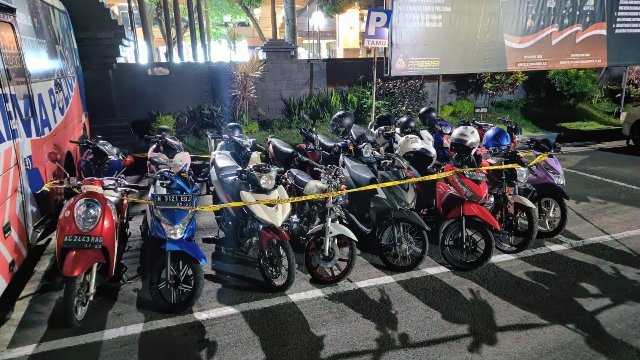 Belasan Sepeda Motor Diduga Untuk Bali di Kota Malang diamankan Polisi
