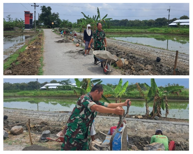Peran Aktif Babinsa Koramil 0812/01 Kota, Percepat Pembangunan infrastruktur di Wilayah Binaan