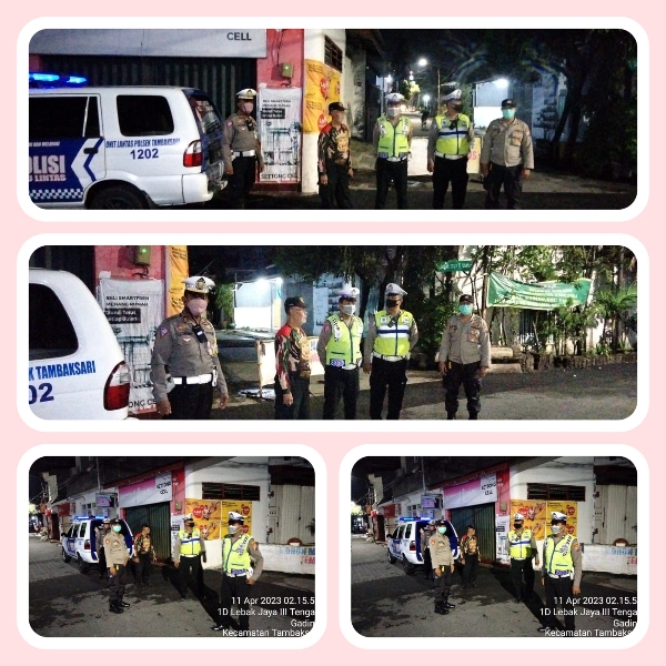 Polsek Tambaksari Polrestabes Surabaya melaksanakan Patroli Para Joyo Presisi secara Rutin di Tiga Lokasi Berbeda