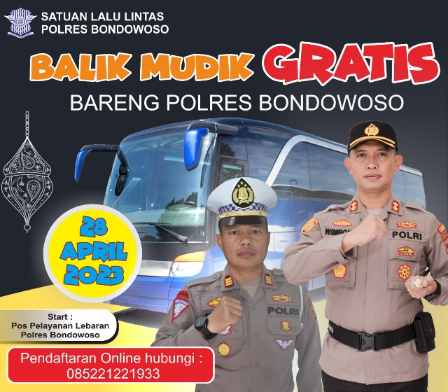 Siapkan Armada Untuk Balik Mudik Gratis Tujuan Surabaya oleh Polres Bondowoso