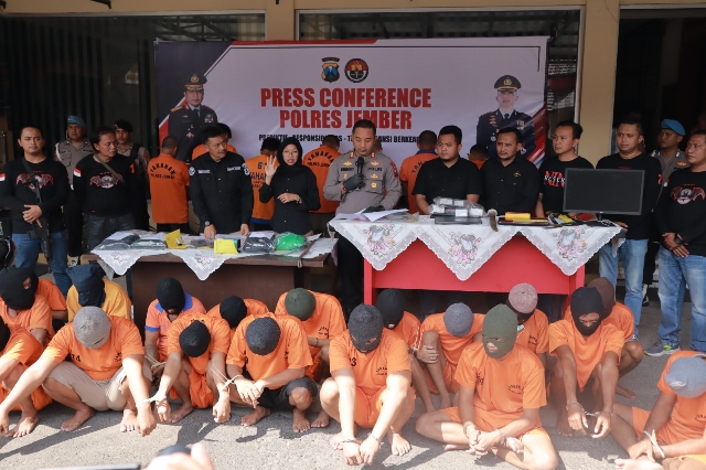 Polres Jember Berhasil Ungkap 187 Kasus Dengan 57 Tersangka dalam OPS Sikat Semeru 2023