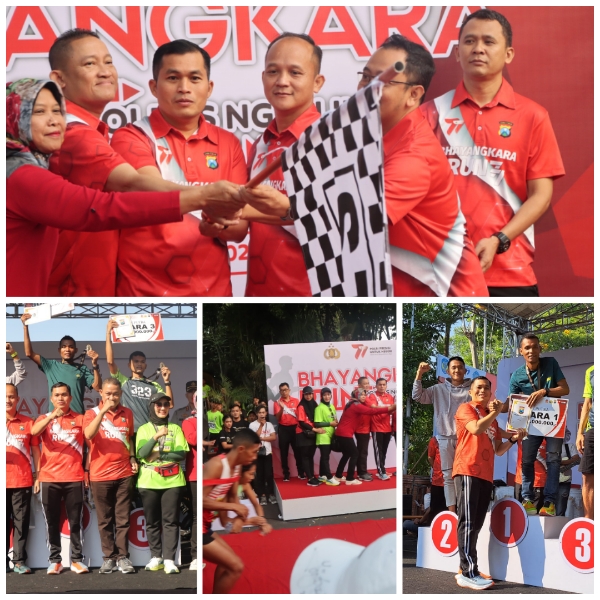 Polres Nganjuk Gelar Event Bhayangkara Run 2023 dalam Menyambut HUT Bhayangkari ke-77