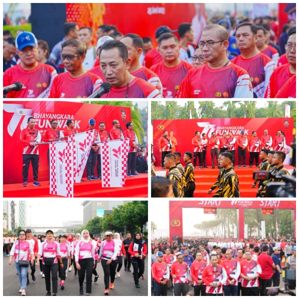 Kapolri Gaungkan Jaga Persatuan-Kesatuan Bangsa melalui Fun Walk dengan Lintas Elemen