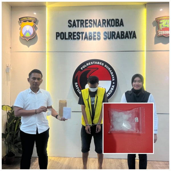 Pria Pengangguran Diamankan Satresnarkoba Polrestabes Surabaya karena Terbukti Menyimpan Sabu-Sabu di Celana Dalam