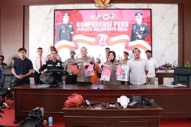 Pembunuhan dan Pelaku Begal 12 TKP berhasil Diungkap Polresta Mojokerto