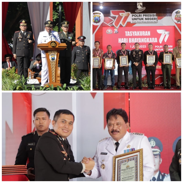Peringati Hari Bhayangkara Ke-77 Tahun 2023, Polres Nganjuk Menggelar Upacara dan Syukuran