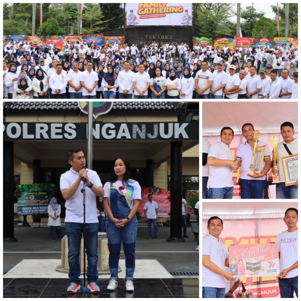 Polres Nganjuk Peringati Hari Bhayangkara ke–77, dengan Melaksanakan Giat Family Gathering