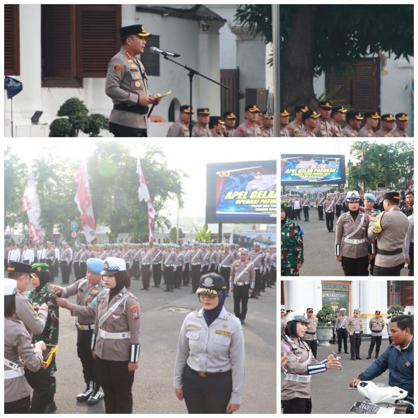 Kapolrestabes Surabaya Melaksanakan Gelar Pasukan Operasi Patuh Semeru 2023 dan Peluncuran Aplikasi Elektronik Teguran Simpatik Presisi