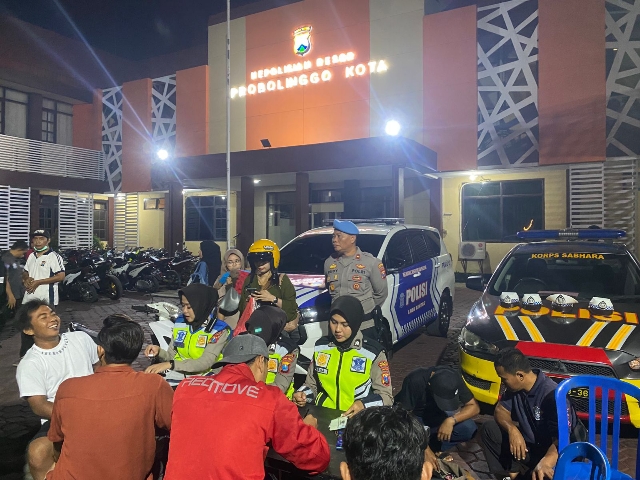 Puluhan Motor Berknalpot Brong Tindaklanjuti Keluhan Masyarakat diamankan Polres Probolonggo Kota