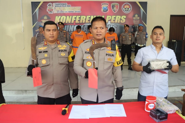 Tiga Tersangka Kasus Pengeroyokan Gunakan Sajam Diamankan Anggota Polresta Sidoarjo