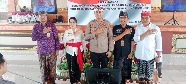 Kapolres Tabanan Sampaikan Kedepankan Keamanan Dalam Pemilu 2024 Dan Pilkel Serentak 2023