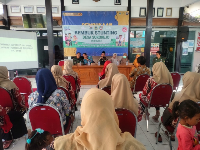 Babinsa Sertu Purwanto Dukung Penuh Rembuk Stunting Desa Sukorejo Tahun 2023