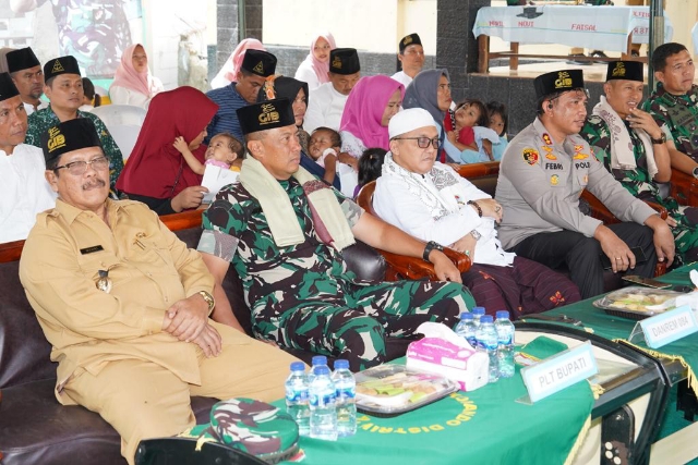 Danrem 084/Bhaskara Jaya Mengikuti Vidcon Peresmian Penggunaan Fasilitas Air Bersih dan Pencanangan Percepatan Penurunan Stunting