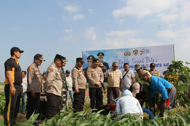 Polri Peduli, Polres Kediri Kota Sediakan Sumur Bor dan Mesin Pompa Air Untuk Kelompok Tani Sido Makmur