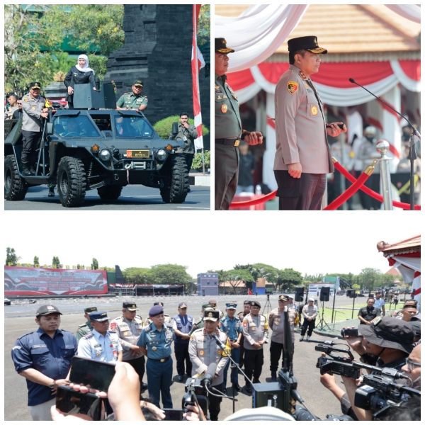 Apel Gelar Pasukan Operasi Mantap Brata Semeru 2023-2024 Siap Kawal Pemilu Damai Dihadiri Kapolda Jatim