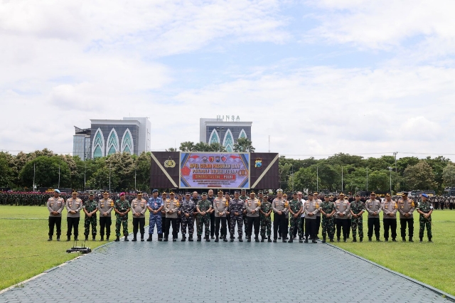 Danlantamal V Ikuti Apel Gelar Pasukan dan Patroli Skala Besar Dalam Rangka Bulan Bakti TNI Polri Tahun 2024