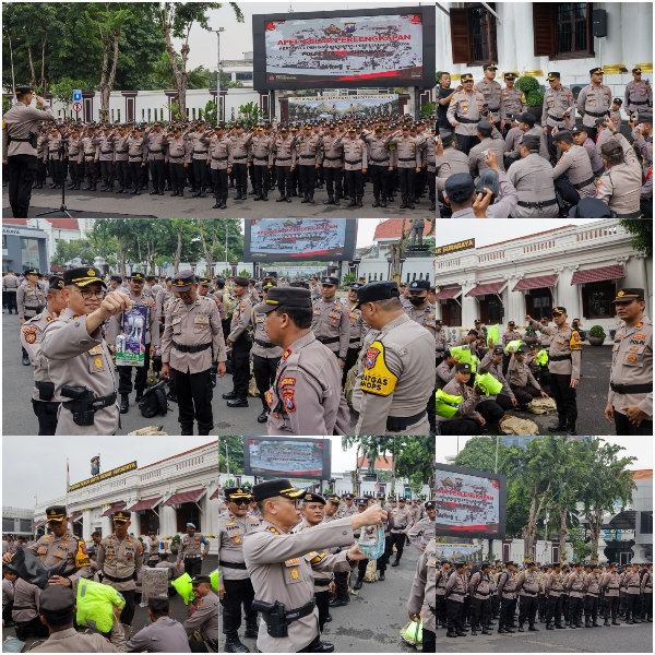 Apel Gelar Perlengkapan Personil Pengamanan TPS Pemilu 2024 Polrestabes Surabaya
