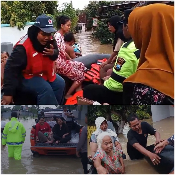 Gerak Cepat, Polisi bersama TNI dan BPBD Evakuasi Ribuan Warga Terdampak Banjir di Bangkalan