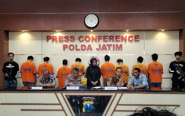 Subdit III Jatanras Ditreskrimum Polda Jatim Berhasil Bekuk 9 Pelaku 3C