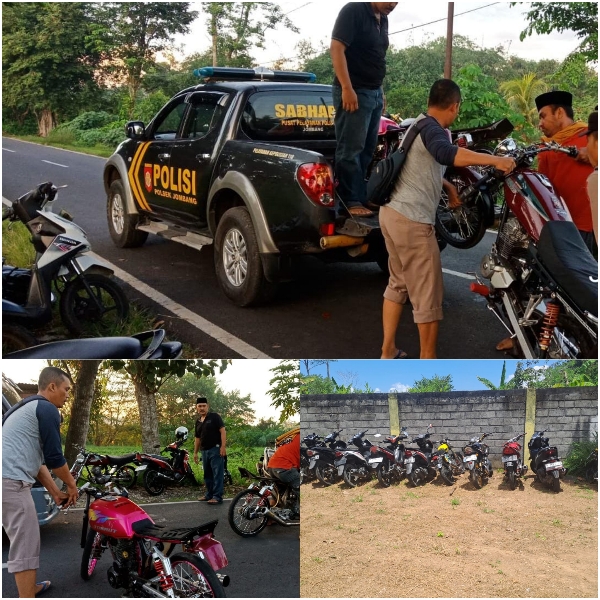 Respon Cepat Aduan Warga Polisi Amankan 13 Motor di Jember Diduga Balap Liar