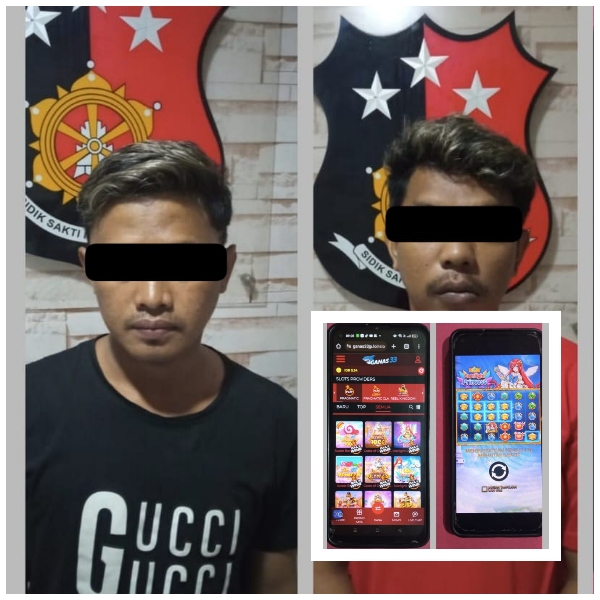 Dua Terduga Pelaku Judi Online di Pasar Podomoro Diamankan Anggota Unit Reskrim Polsek Krembangan