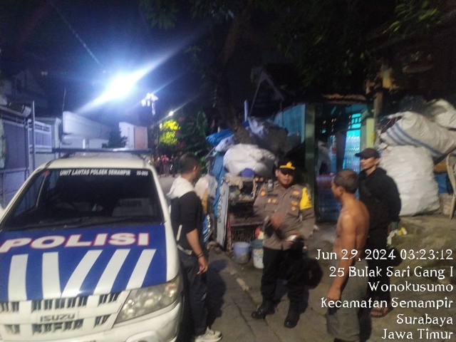 Polres Tanjung Perak Tingkatkan Patroli Pemukiman Antisipasi Tawuran