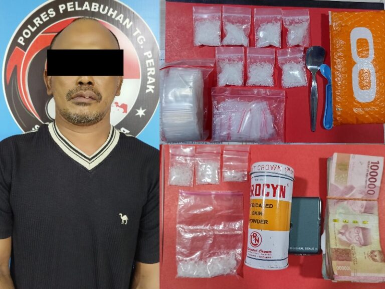 Polres Pelabuhan Tanjung Perak Berhasil Mengamankan Seorang Cleaning Service Edarkan  Narkotika Jenis Sabu