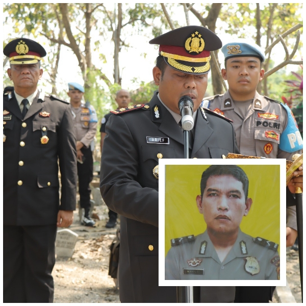Upacara Pemakaman Aipda Wahyudi Dipimpin Langsung oleh Kapolres Gresik